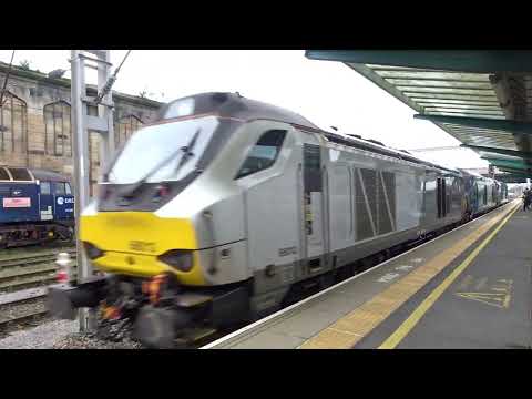 The x3 Class 68 'UKLight' D.R.S - C.R "CONVOY" Nos.68008+68009+68013 was passed through at Carlisle.