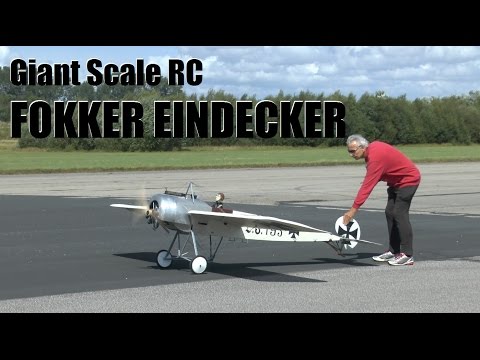 GIANT SCALE RC FOKKER EINDECKER (Articulated pilot): ELVINGTON LMA SHOW 2014