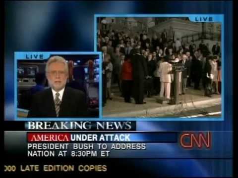 CNN 9/11 LIVE TV Coverage 7:30 P.M - 7:45 P.M