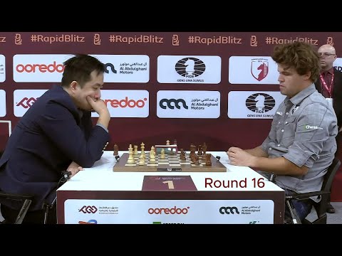 Bu Xiangzhi vs. Magnus Carlsen / FIDE World Blitz 2025 /  Queen's Indian Defense, Kasparov Variation