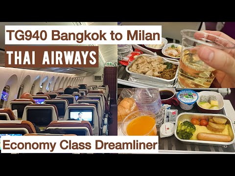 Thai Airways Economy Class Review | TG940 Bangkok to Milan | Boeing 787-9 Dreamliner