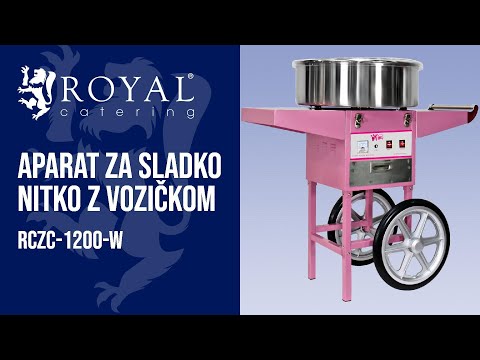 videoposnetek - Aparat za sladko nitko z vozičkom - 52 cm