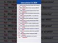 INTERNATIONAL CURRENT AFFAIRS 2025 MOST IMPORTANT MCQ CURRENT AFFAIRS 2025 International MCQ
