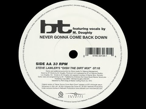BT ‎– Never Gonna Come Back Down (Steve Lawler's "Dish The Dirt Mix")