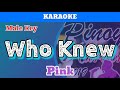 Who Knew by Pink (Karaoke : Male Key)