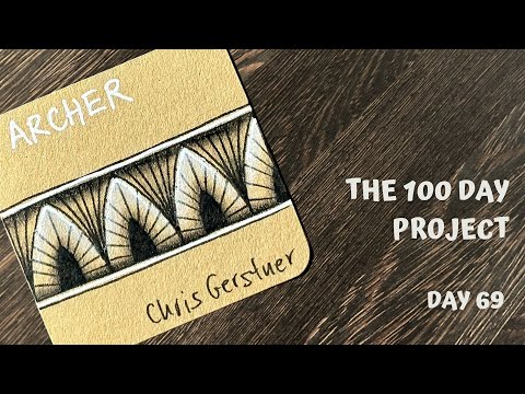 Day 69 of 100 Days of Tangling - Archer