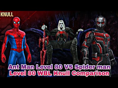 Ant Man Level 80 VS Spider man Level 80 WBL Knull Comparison - Marvel Future Fight