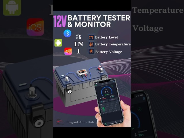Vídeo relacionado con Bluetooth 4.0 Monitor de batería probador de batería inalámbrica, cargador de automóviles activado y Monitor del sistema de alarma 12V sistema solar analizador de batería digital marina