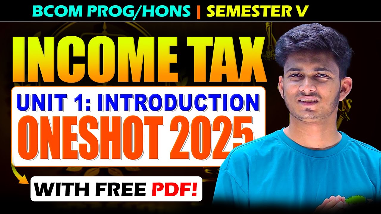 Chapter 1 - Introduction to Income Tax | Unit 1 Oneshot | BCom Sem 5 Income Tax Law & Practice 2025