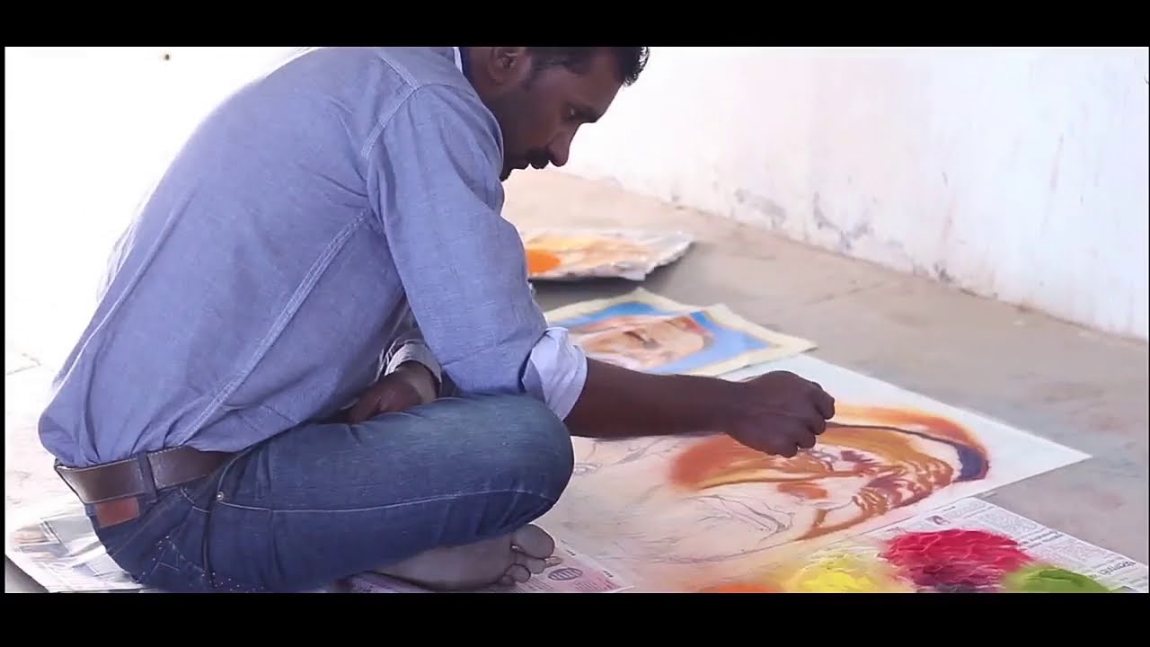 portrait rangoli design by rahul karanjkar