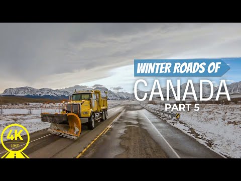 Winter Roads of Canada - 4K Scenic Drive Video for Treadmill Workout | In-Door Cycling - Part #5
