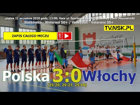 tv.nsk.pl 2020-09-11 Siatkówka Weterani 50+ Polska - Włochy 3:0 zapis transmisji na żywo
