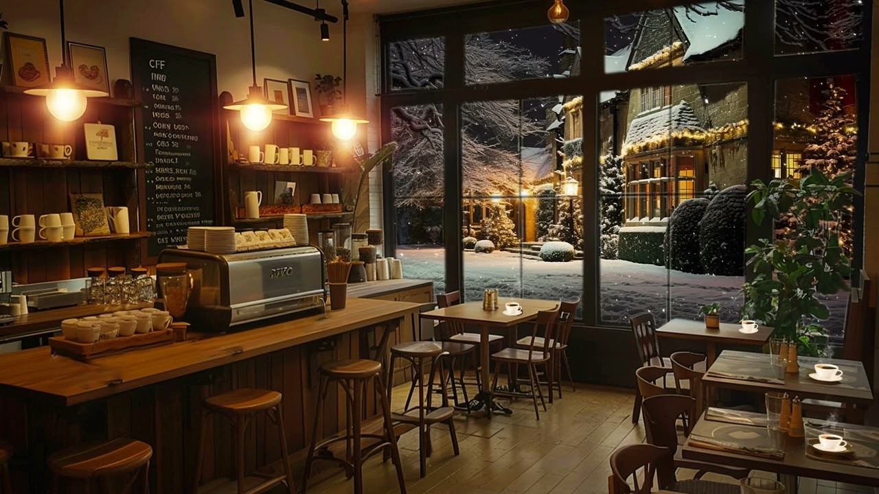 Warm Jazz Music Worship & Winter Coffee Space with Relaxing Jazz Music for Working, Reading,...