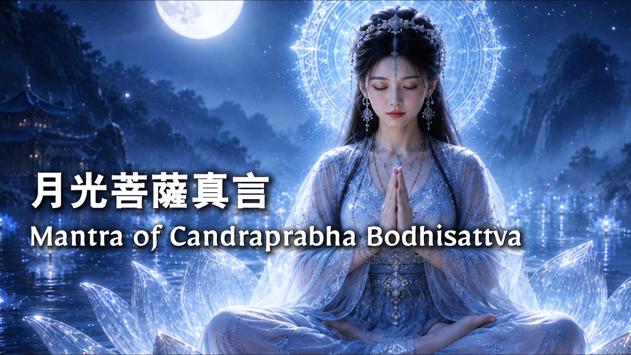Mantra of Candraprabha Bodhisattva for Recovering & Peace｜睡前療癒佛樂：無眠的夜晚，讓月光療癒疲憊的內心