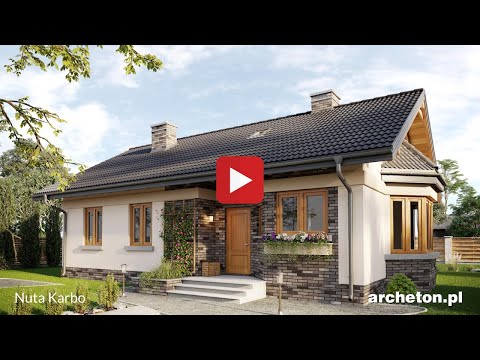 Projekt domu Nuta Karbo - archeton.pl - z poddaszem użytkowym 81,2 m2