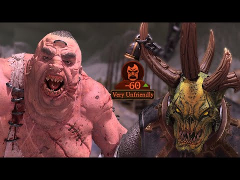 Skrag The Slaughterer Unfriendly Diplomacy Lines To Daemon Prince - Total War Warhammer 3