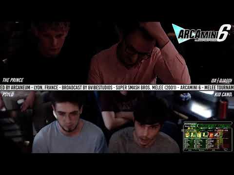 Arcamini6 - The Prince & 0x | DjaGoF (GREEN) VS Psylo & Kid Candi (RED) SSBM Teams LF - Smash Melee