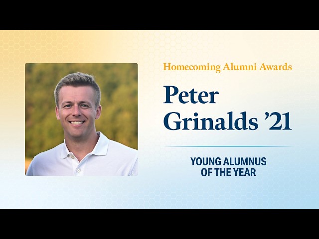 Thumbnail for video titled: Peter Grinalds' Innovative Mindset | 2026 Young Alumnus of the Year