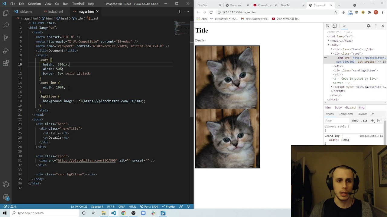 DevX HTML/CSS Spring 2021 - Bonus Lesson: Image Tags and Background Images