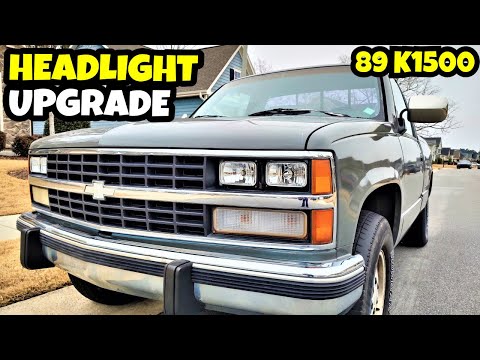 89 Chevy Truck headlight upgrade with replaceable bulbs