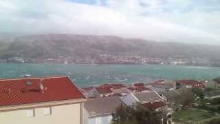 preview picture of video 'Bura in town Pag (Island Pag, Croatia), on 11.11.2013'