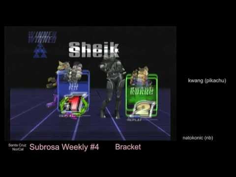 Subrosa Weekly #4 - Bracket - KWANG (Pika, Fox) vs NatokonicDash (Sheik) + Another