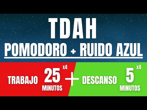Temporizador POMODORO 25/5 con RUIDO AZUL para TDAH: Máxima CONCENTRACIÓN para Estudiar y Trabajar