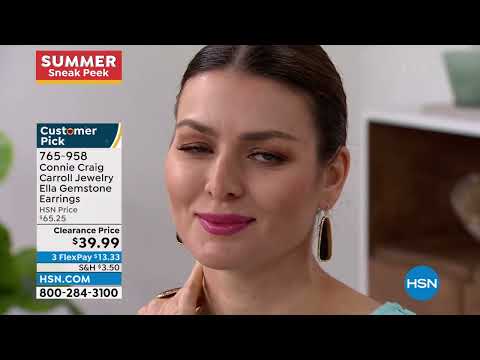 Connie Craig Carroll Jewelry Ella Gemstone Elongated Ham...