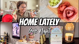 MY FIRST TIME HOSTING GIRLS NIGHT 🤍 | BRIDGERTON WATCH PARTY & COZY PARTY PREP