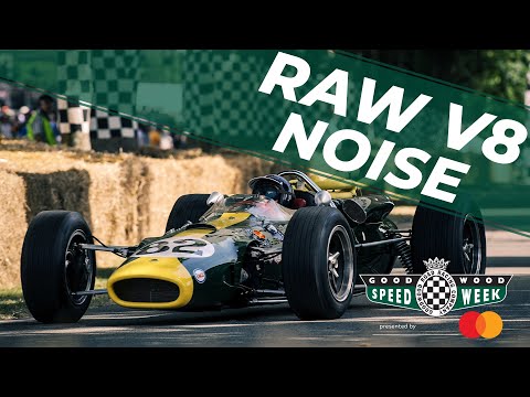 Glorious raw V8 sounds of the Lotus 38 at Goodwood