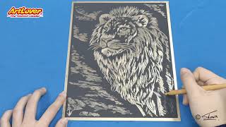 Škrabací obrázek - zlatý A5 - žirafa, cena za jeden ks, v boxu 24 ks