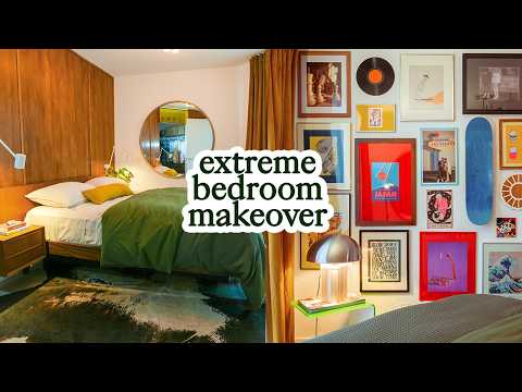 EXTREME small bedroom makeover | renter-friendly wood panel DIY