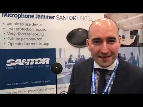 Santor at GSX 2018 presenting the UNG52 Speech protector