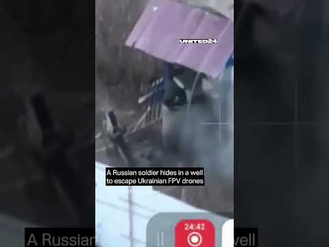 Russian Soldier Hides in a Well to Escape From Ukrainian Drones #warinukraine