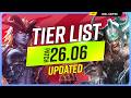 NEW UPDATED TIER LIST For PATCH 26 06 League Of Legends