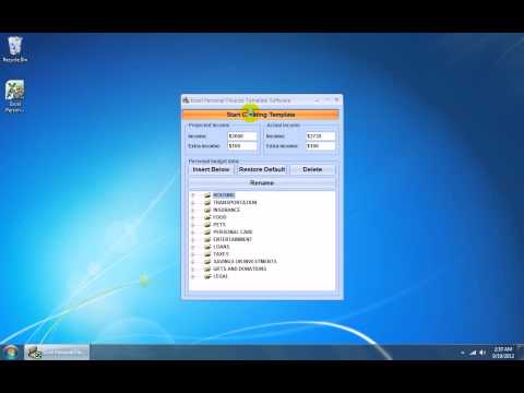 Excel Personal Finance Template Software