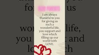 Thank you massage for parents | Parents love