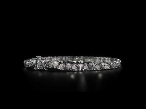 1/4 CTTW Diamond Tennis Bracelet with Baguette Accents in Silver By DiamondMuse - Image 6
