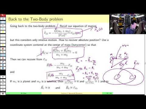 AEE462 Lecture 2, Part B - The 2 body problem, gravitational constants and Energy Cons. Examples