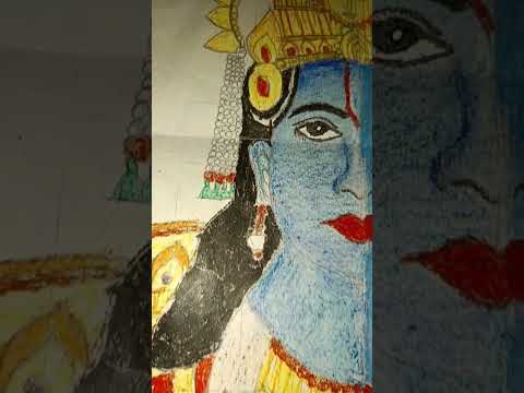 10₹ Vs 120₹ rs oil pastel colour 😱☺️ Ram ji drawing 🙏❤️#ram #shorts