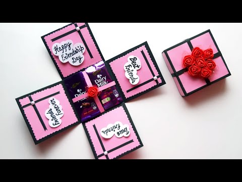DIY Greeting Cards for Friendship Day / Chocolate explosion box tutorial / How to make Explosion Box
