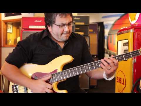 Donny Tesso plays a 1965 Fender Jazz Bass at Rumble Seat Music Southwest
