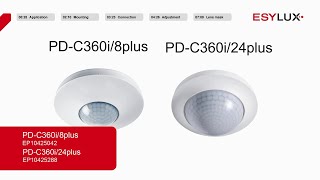Montage & Installation: Präsenzmelder PD-C360i/8plus und PD-C360i/24plus