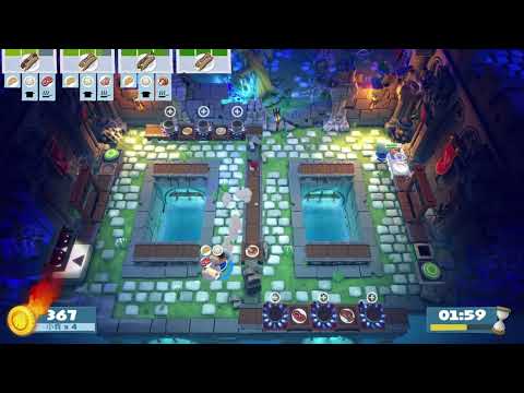 Overcooked! 2 | Night of the Hangry Horde | Level 3-1 | 1 player (solo) | 4 stars