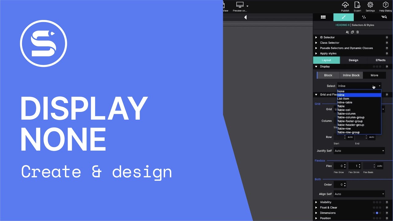 Using the Display None Control