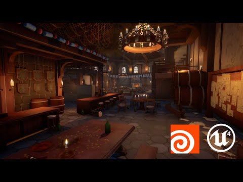 UE4 - Tavern Stylised Environment Design Game ready