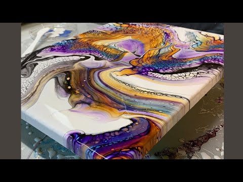#160 Highway to Space Rainbow Swipe | Acrylic Pour Painting | Abstract | Fluid Painting