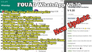 NEW UPDATE !! Fouad WhatsApp v9.30 Terbaru Fitur Terbaru Support Semua Hp & Ios
