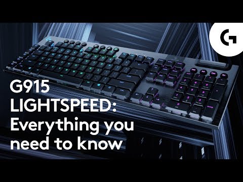 Logitech G915 Belaidė Mechaninė žaidimų klaviatūra, RGB, Lightspeed, Tactile, DE išdėstymas video