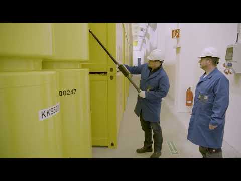 Messung Dosisleistung an gestapelten LAW/MAW-Containern